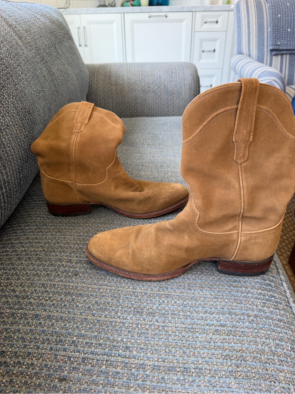Tecovas Suede SHANE (style ) Cowboy Boots in Honey - Picture 3 of 9